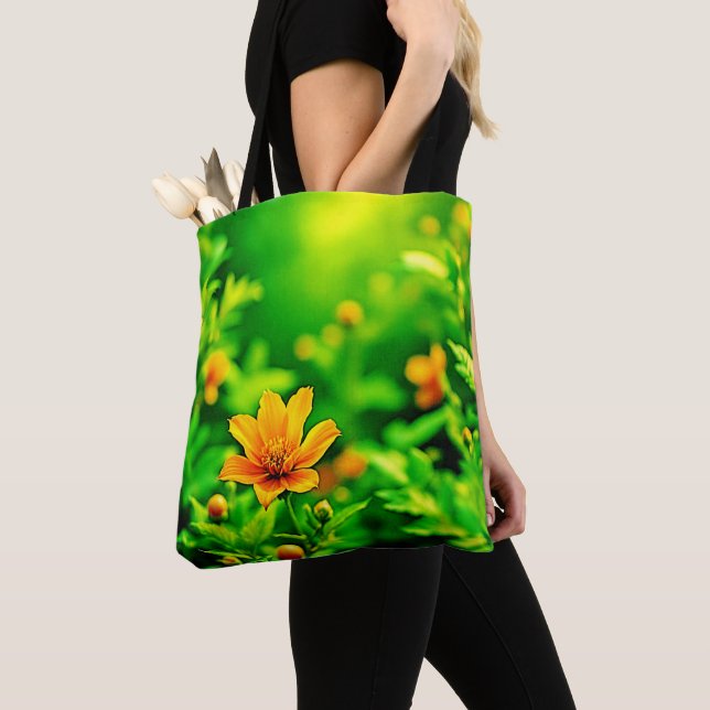 Bolsa Tote Orange Flower Bokeh Sunny (Close Up)