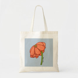 Bolsa Tote Orange Flower with Blue background