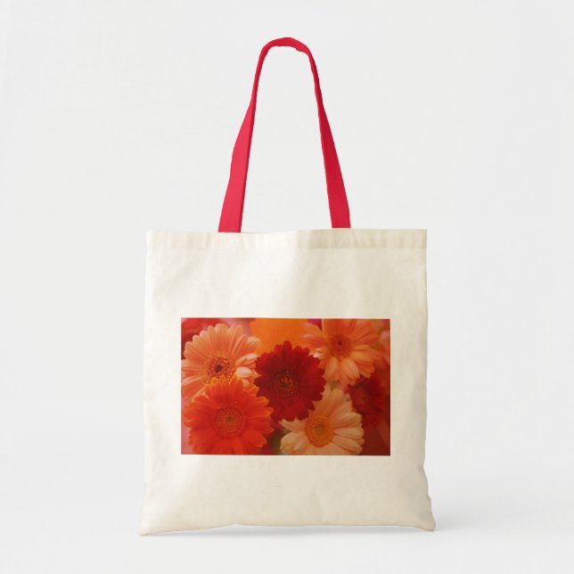 Bolsa Tote Orange Gerbera Daisy Flowers Art Tote Bags (Frente)