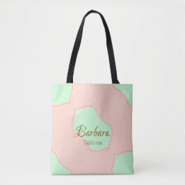 Bolsa Tote Orange green pastel boho add name place rustic ele