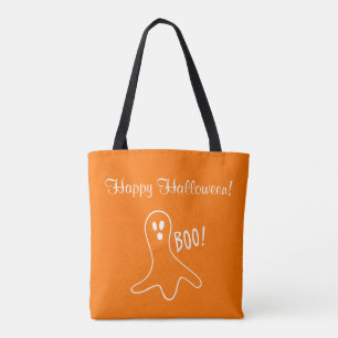 Bolsa Tote Orange Halloween Ghost Pumpkin 4Sophie (Nome)