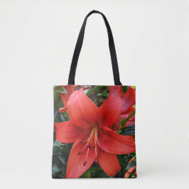 Bolsa Tote Orange Lily Bloom Floral