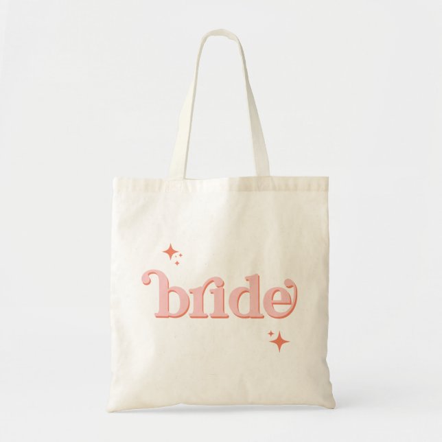 Bolsa Tote Orange PINK Disco Brito Bridal Party bach (Frente)