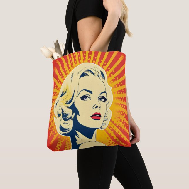 Bolsa Tote Orange Pop Art Blonde (Close Up)