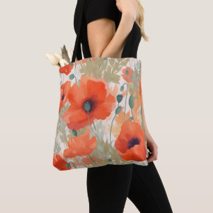 Bolsa Tote Orange Poppy Meadow