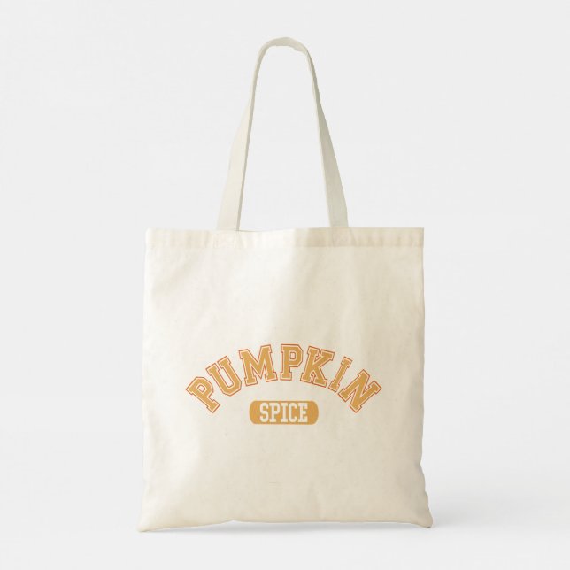 Bolsa Tote Orange Pumpkin Spice College - Letra Inscrita (Verso)