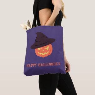 Bolsa Tote Orange Retro Pumpkin Feliz Dia das Bruxas