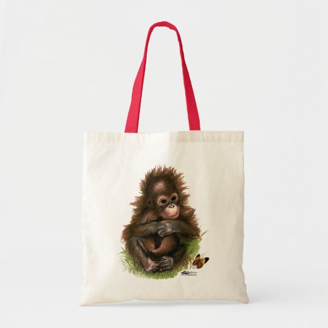 Bolsa Tote Orangutan Baby e Butterfly (Frente)