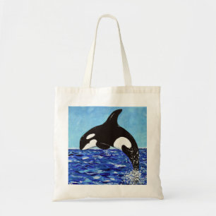 Bolsa Tote Orca no quadro azul