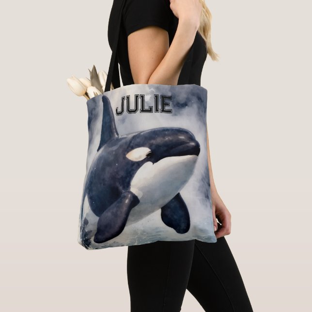 Bolsa Tote  Orca Stormy waves, Personalized (Close Up)