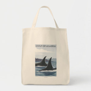 Bolsa Tote Orca Whales #1 - Golfo do Alasca