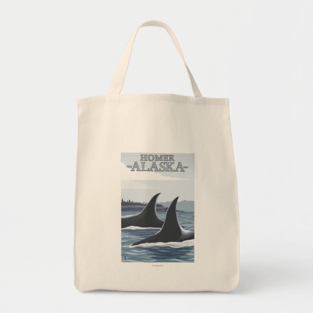 Bolsa Tote Orca Whales #1 - Homer, Alaska (Frente)