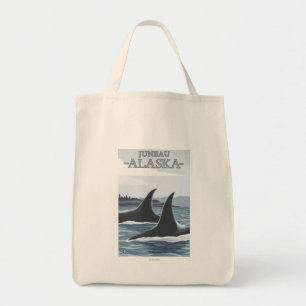 Bolsa Tote Orca Whales #1 - Juneau, Alasca