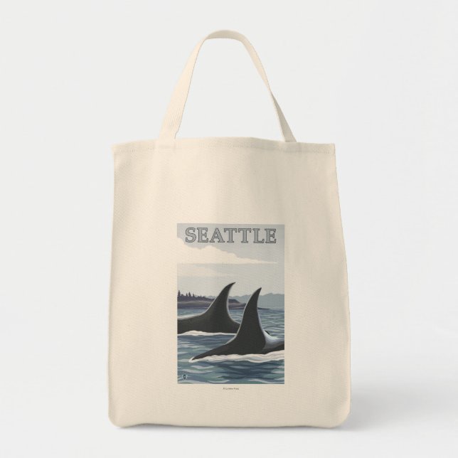 Bolsa Tote Orca Whales #1 - Seattle, Washington (Frente)