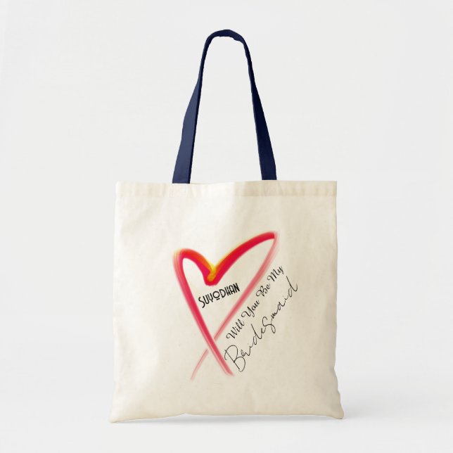 Bolsa Tote Orçamento da Proposta de Dama de Honra Festa de De (Frente)
