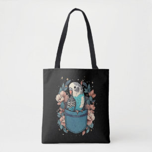 Bolsa Tote Orçamento em um Bolso Pássaro Floral