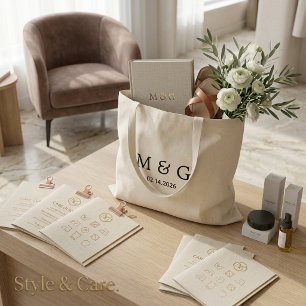 Bolsa Tote Orçamento Personalizado com Monograma e Data