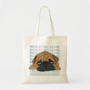 Bolsa Tote Orçamento Tote Bag "Abraçar um cão" Bull Cão XO