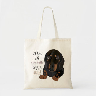Bolsa Tote Orçamento Tote Bag "Abraçar um cão" Dachshund
