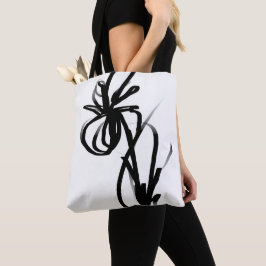 Bolsa Tote Orchid Blanc: Abstrato branco e preto