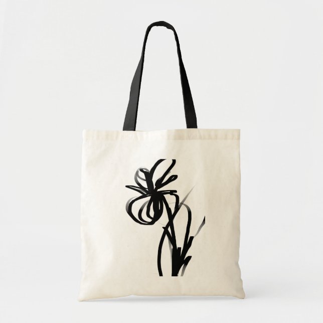 Bolsa Tote Orchid Blanc: Abstrato branco e preto (Frente)