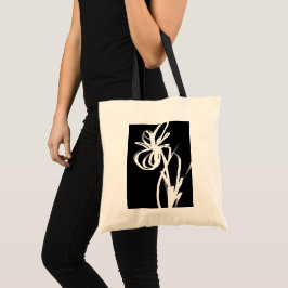 Bolsa Tote Orchid Noir: Abstrato preto e branco