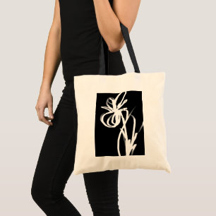Bolsa Tote Orchid Noir: Abstrato preto e branco