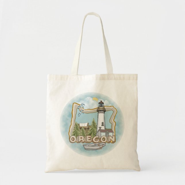 Bolsa Tote Oregon Lighthouse (Frente)