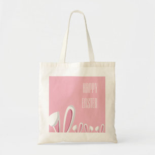 Bolsa Tote Orelhas cor-de-rosa do coelhinho da Páscoa, o