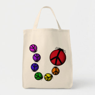 Bolsa Tote Orgânica Paz Joaninha Cores Arco-íris