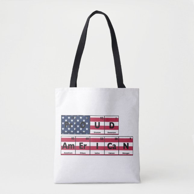 Bolsa Tote Orgulho Americano Bandeira USA 4 De Julho (Frente)