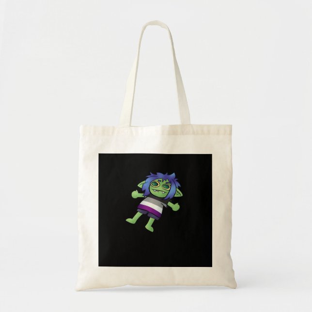 Bolsa Tote Orgulho Assexual Goblincore Goblin Clássico (Frente)