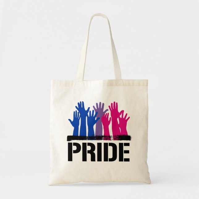 Bolsa Tote Orgulho Bissexual Juntos (Frente)
