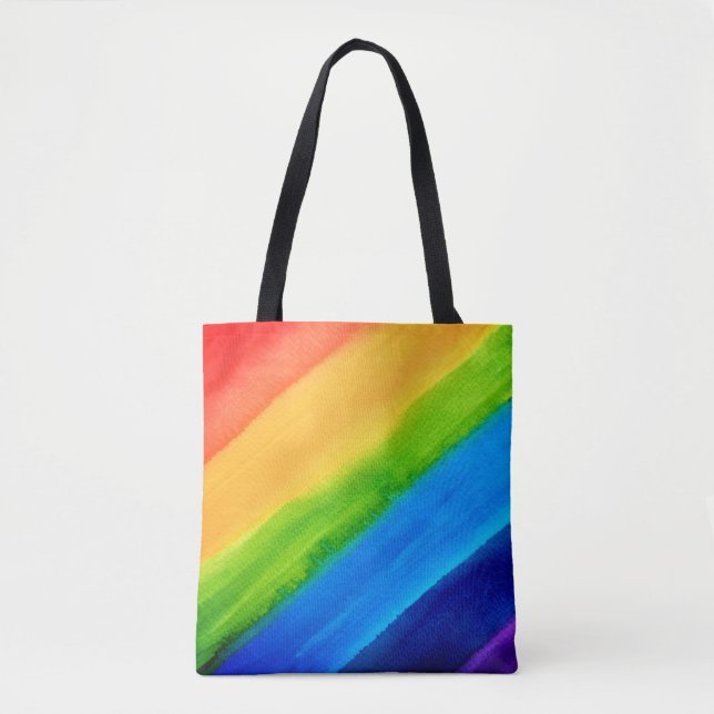 Bolsa Tote Orgulho Colorido Arco-Íris (Frente)