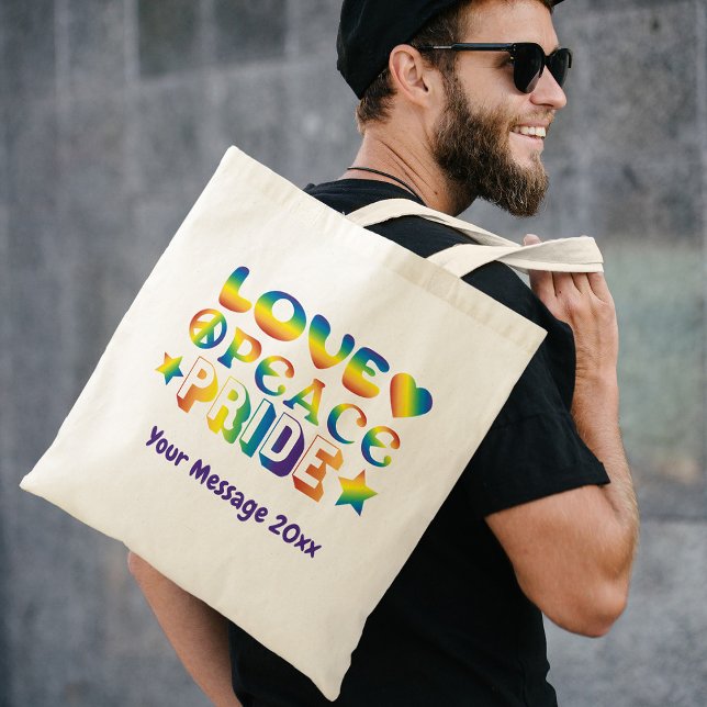 Bolsa Tote Orgulho da Paz de Amor (Criador carregado)
