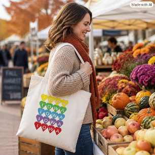 Bolsa Tote Orgulho de Iowa Corações Coloridos, Presente de Or