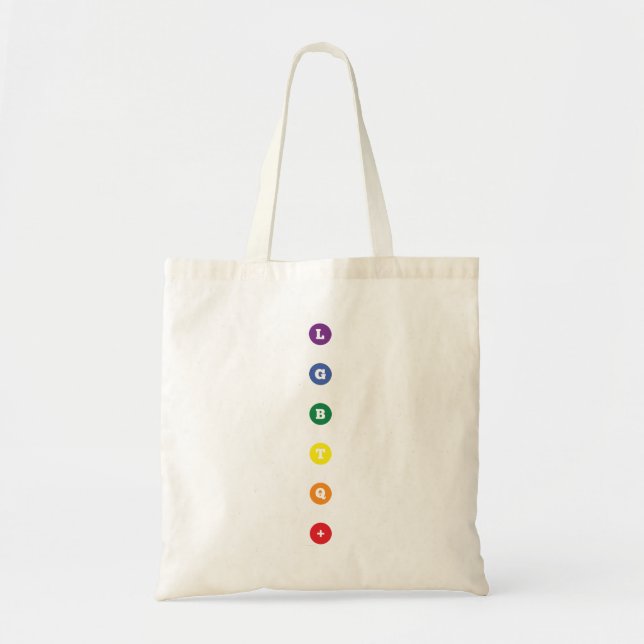 Bolsa Tote Orgulho de pontos arco-íris LGBTQ+ (Frente)