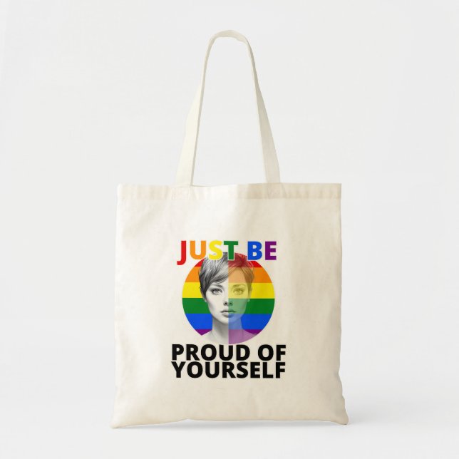 Bolsa Tote Orgulho de si mesmo - Retrato Orgulho gay feminino (Frente)