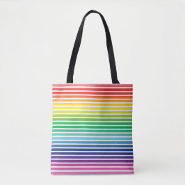 Bolsa Tote Orgulho de stripes brancas do arco-íris lgbtq lgbt