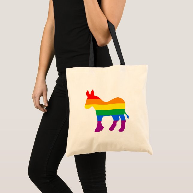 Bolsa Tote Orgulho Democrata LGBTQ (Frente (produto))