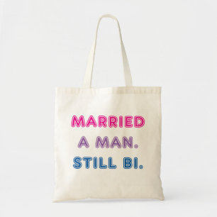 Bolsa Tote Orgulho do Bi -- Casou um homem. Ainda Bi.