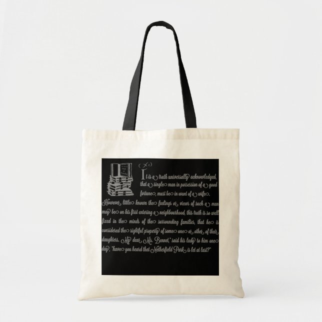 Bolsa Tote Orgulho e Preconceito das Mulheres Jane Austen (Frente)