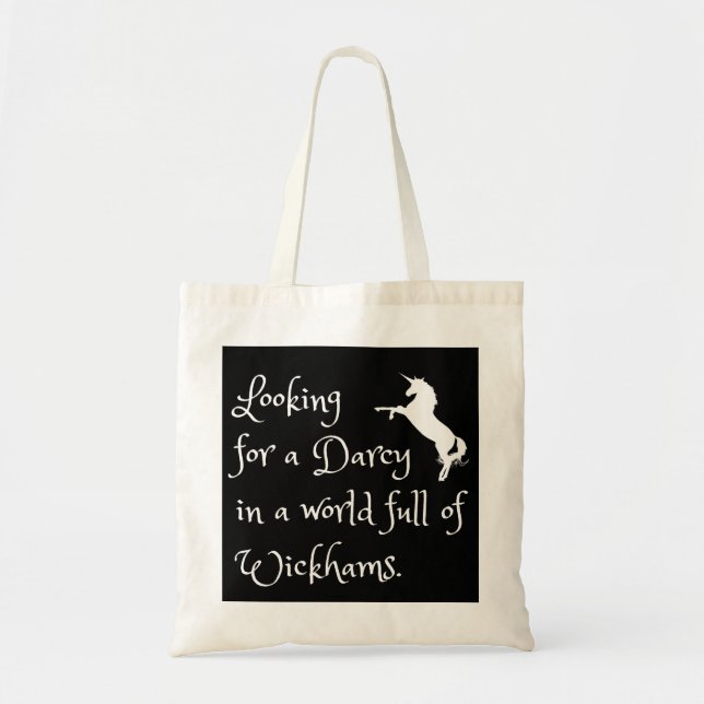 Bolsa Tote Orgulho e Preconceito Engraçado Darcy Jane Austen (Frente)