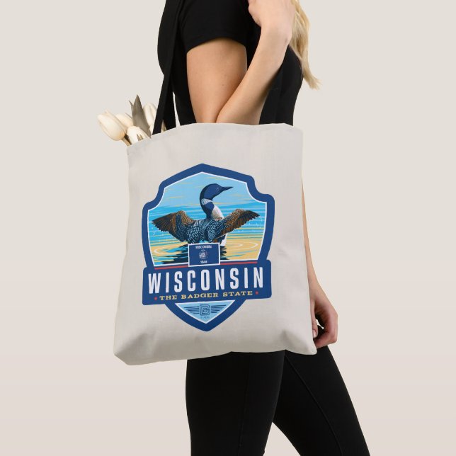 Bolsa Tote Orgulho Estatal | Wisconsin (Close Up)