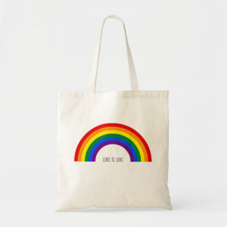 Bolsa Tote Orgulho Gay Arco-íris. O amor é amor.