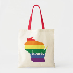 Bolsa Tote Orgulho gay de Wisconsin Mapa do lar