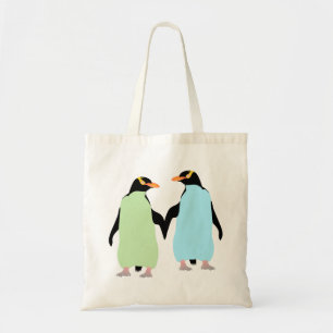 Bolsa Tote orgulho gay Pinguins Segurando Mãos
