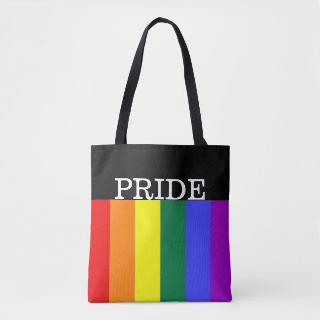 Bolsa Tote Orgulho gay Rainbow Personalizado (Frente)