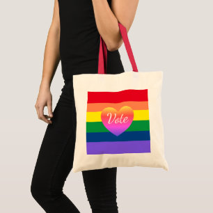Bolsa Tote Orgulho gay Rainbow Vote LBGTQ 2024 Eleição