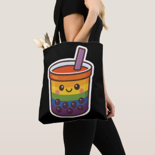 Bolsa Tote Orgulho LGBTQ+ do Rainbow Bubble Tea